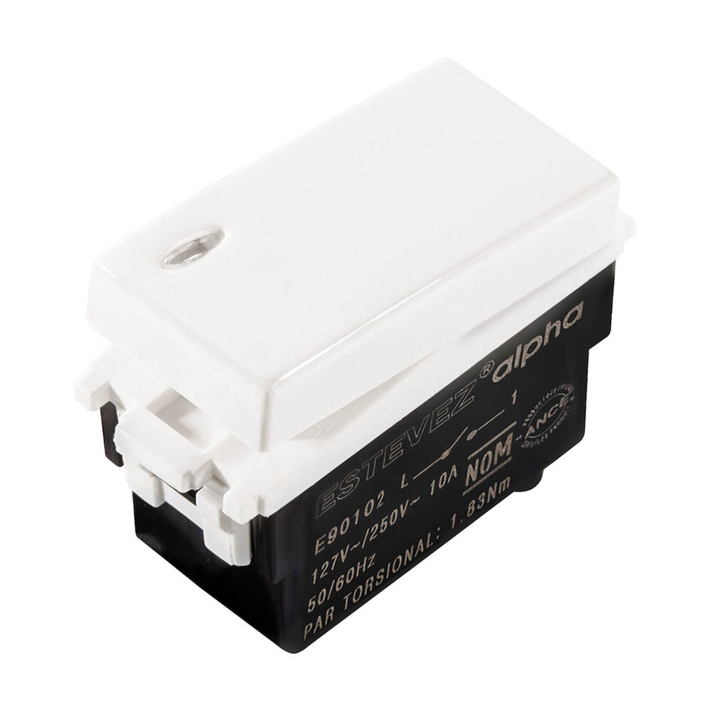 APAGADOR SENCILLO ESTEVEZ ALPHA CON PILOTO LED BLANCO