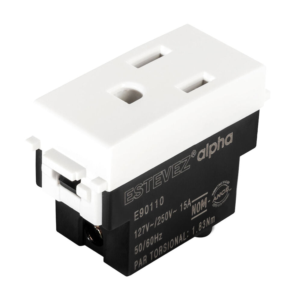 CONTACTO ESTEVEZ ALPHA 2 POLOS CON TIERRA 1 MÓDULO BLANCO