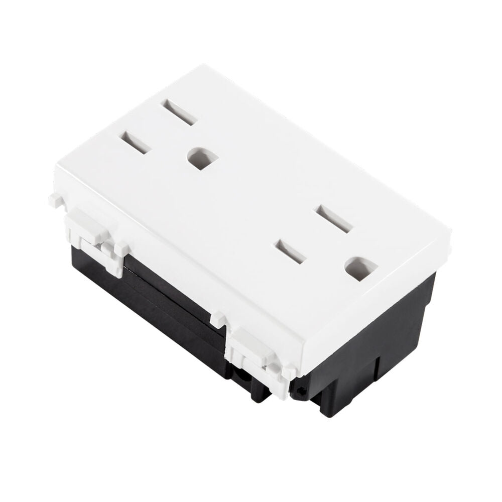 CONTACTO DÚPLEX ESTEVEZ ALPHA 2 POLOS CON TIERRA 3 MÓDULOS BLANCO