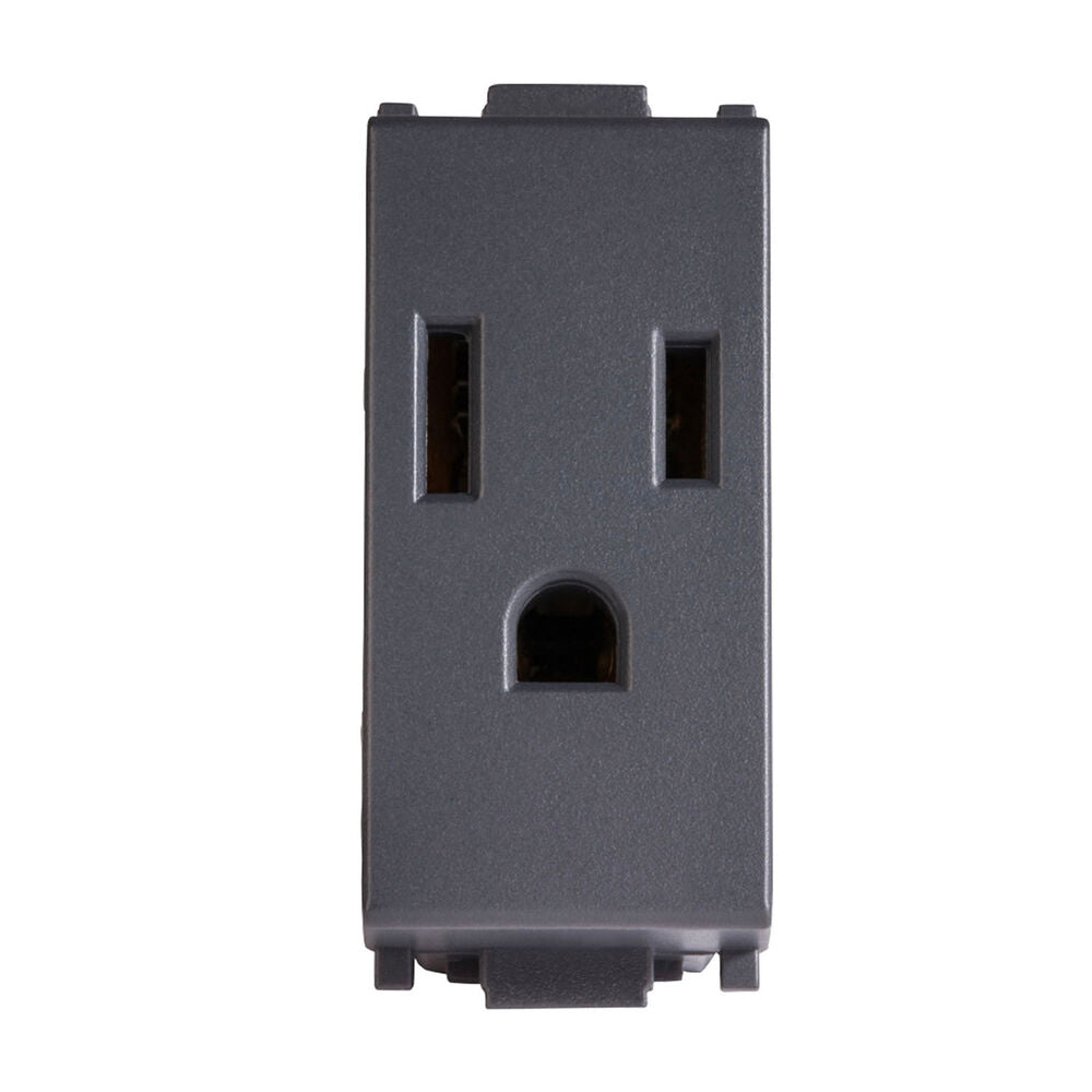 CONTACTO ESTEVEZ ALPHA 2 POLOS CON TIERRA 1 MÓDULO NEGRO