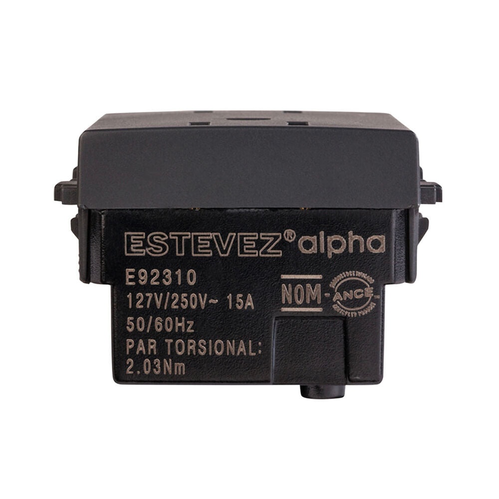 CONTACTO DÚPLEX ESTEVEZ ALPHA 2 POLOS CON TIERRA 3 MÓDULOS NEGRO