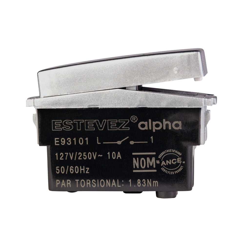 APAGADOR SENCILLO ESTEVEZ ALPHA SIN PILOTO PLATA