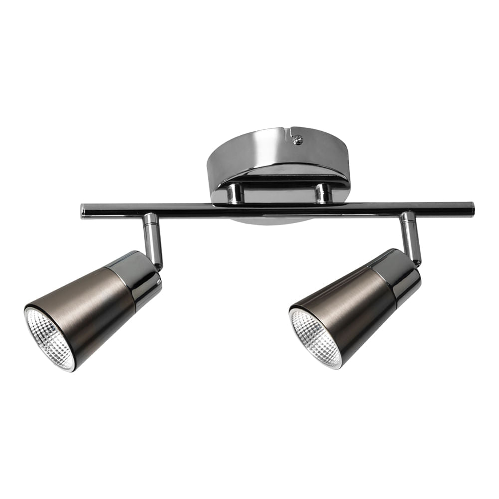 LUMINARIA PARA SOBREPONER ESTEVEZ VITRO RIEL CON DOS CABEZALES LUZ CÁLIDA CROMO ***HAE2025***