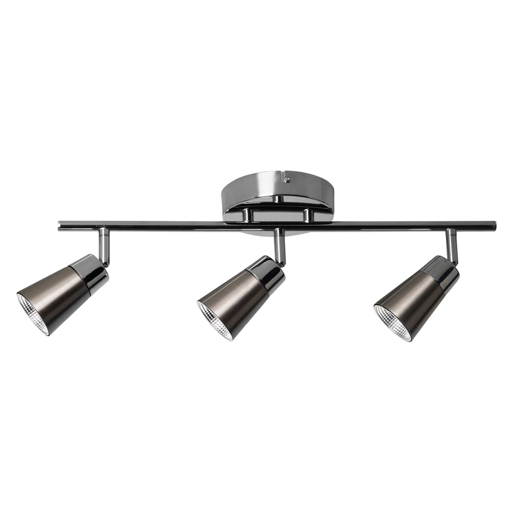 LUMINARIA PARA SOBREPONER ESTEVEZ VITRO RIEL CON TRES CABEZALES LUZ CÁLIDA CROMO ***HAE2025***