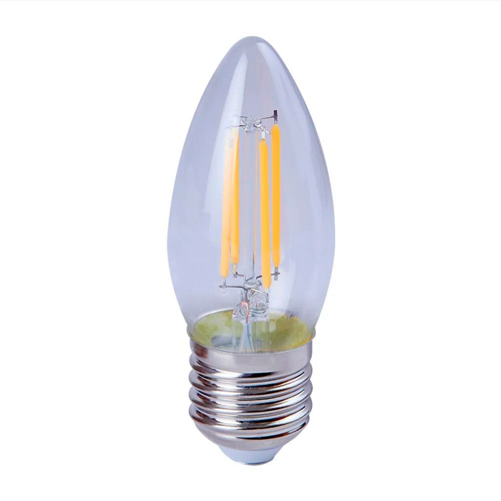 FOCO FILAMENTO LED TECNOLITE TIPO VELA ATENUABLE 4.5W LUZ SUAVE CÁLIDA BASE E27