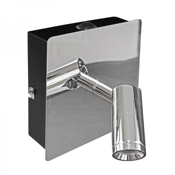 LUM LED P/MURO DIRIGIBLE 6W 100-240V 3000K ENTRADA USB CROMO ***HAE2025***