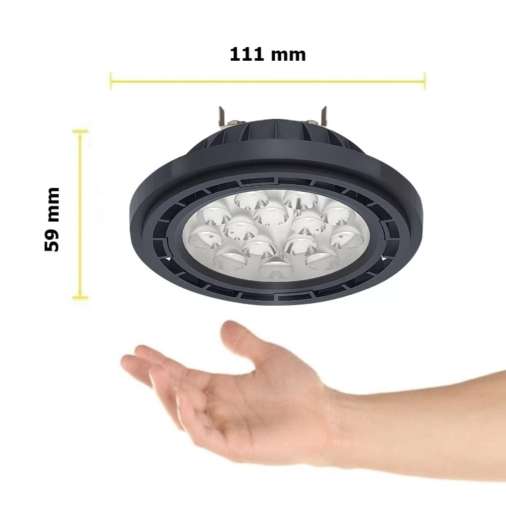 LAMPARA LED AR111 14W/100-140V. 42 3000K LUZ CALIDA GRAFITO ELECTROMAG