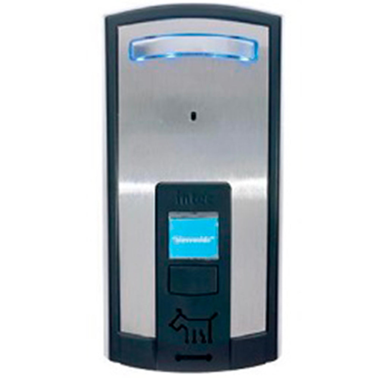 FRENTE CALLE 1 BOTON C/PLACA ACERO INOX. LUZ IND. ENCEND. Y ASEG. ANTIRROBO SOBREPONER FR-1