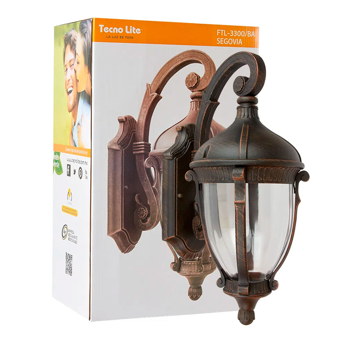 FAROL DE EXTERIOR SEGOVIA TECNOLITE PARA SOBREPONER 20W BASE E27