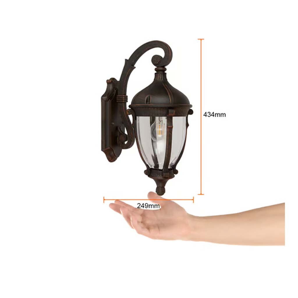 LAMPARA DE PARED ARBOTANTE TIPO FAROL EXTERIOR POTENCIA MAX. 60 W BASE E27 IP44 NO INCLUYE FOCO FTL-3300/BA