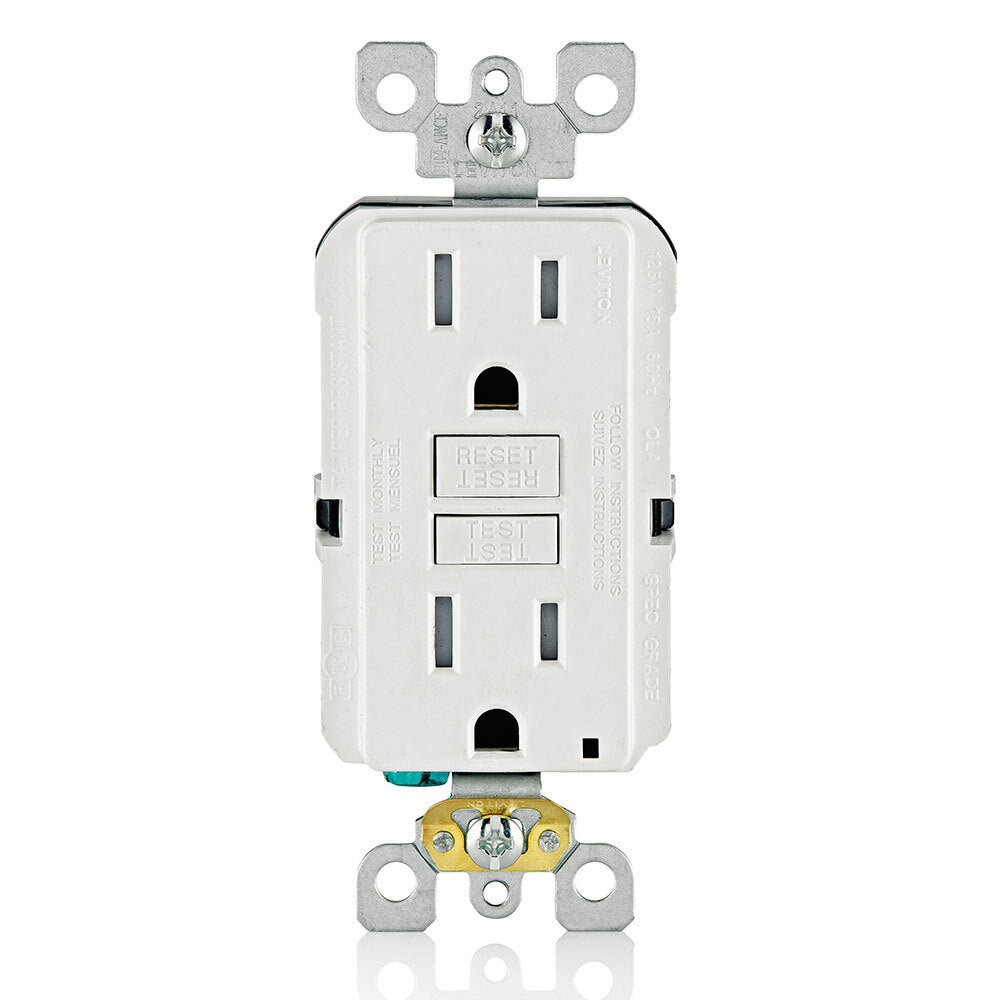 RECEPTACULO DUPLEX ICFT FASE X SLIM 15A/125V. TR BLANCO GFTR1-00W *** OFRECER E90329 O N2329-BL ***