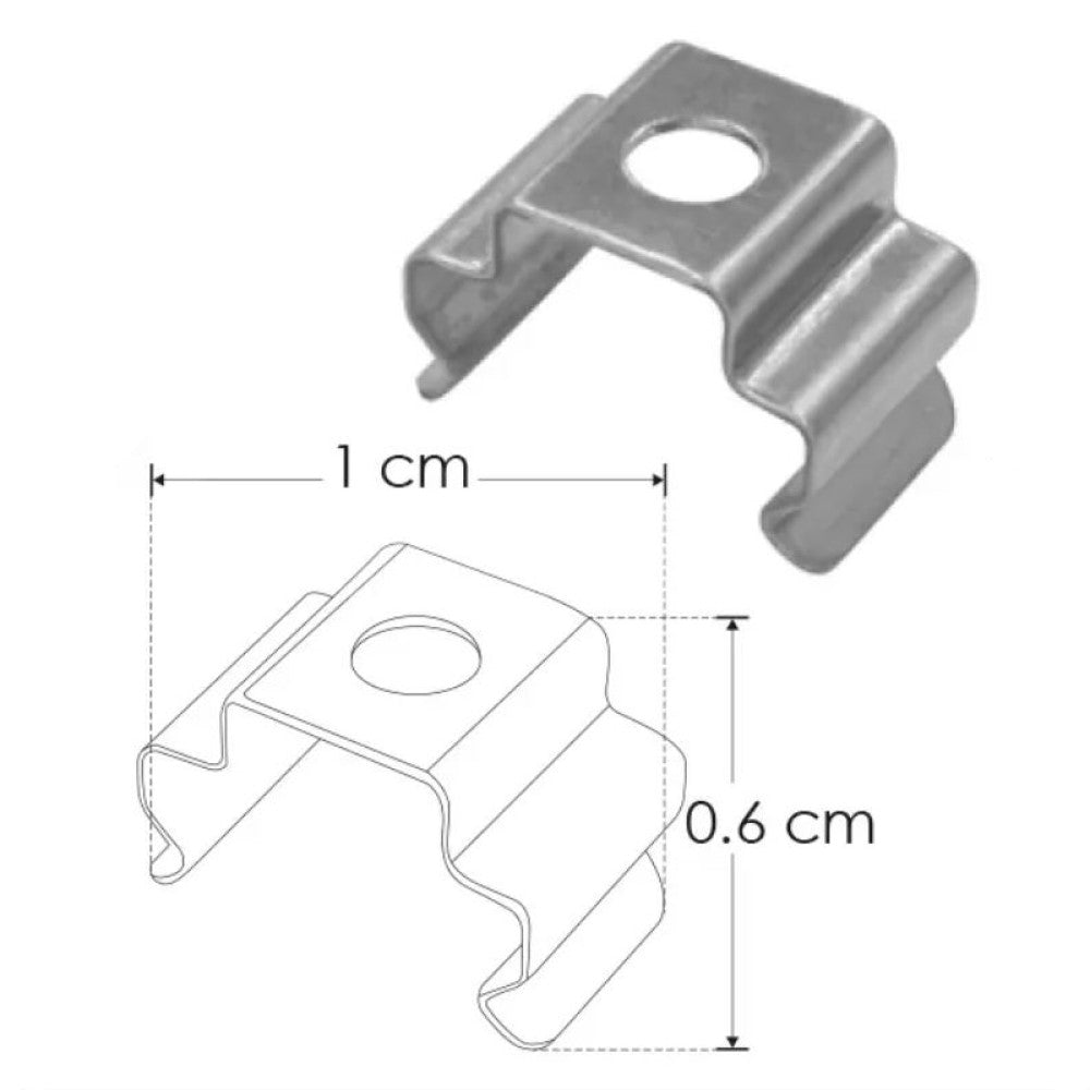 KIT DE 2 GRAPAS DE SUJECION PARA PERFIL DE ALUMINIO ILUPA07 ILUMILEDS