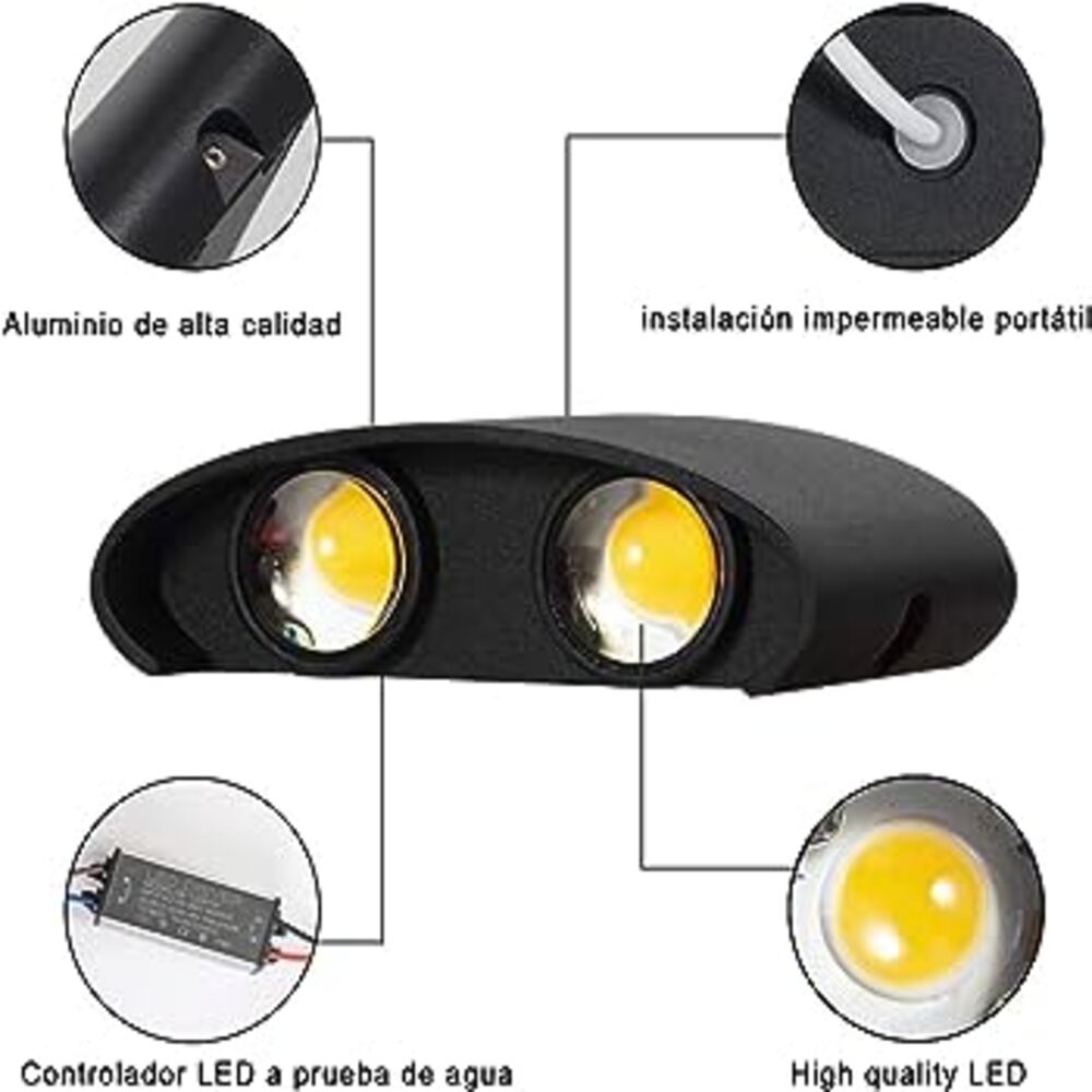 LAMPARA LED PARED 4X1 4W RGB MCA GOODWILL