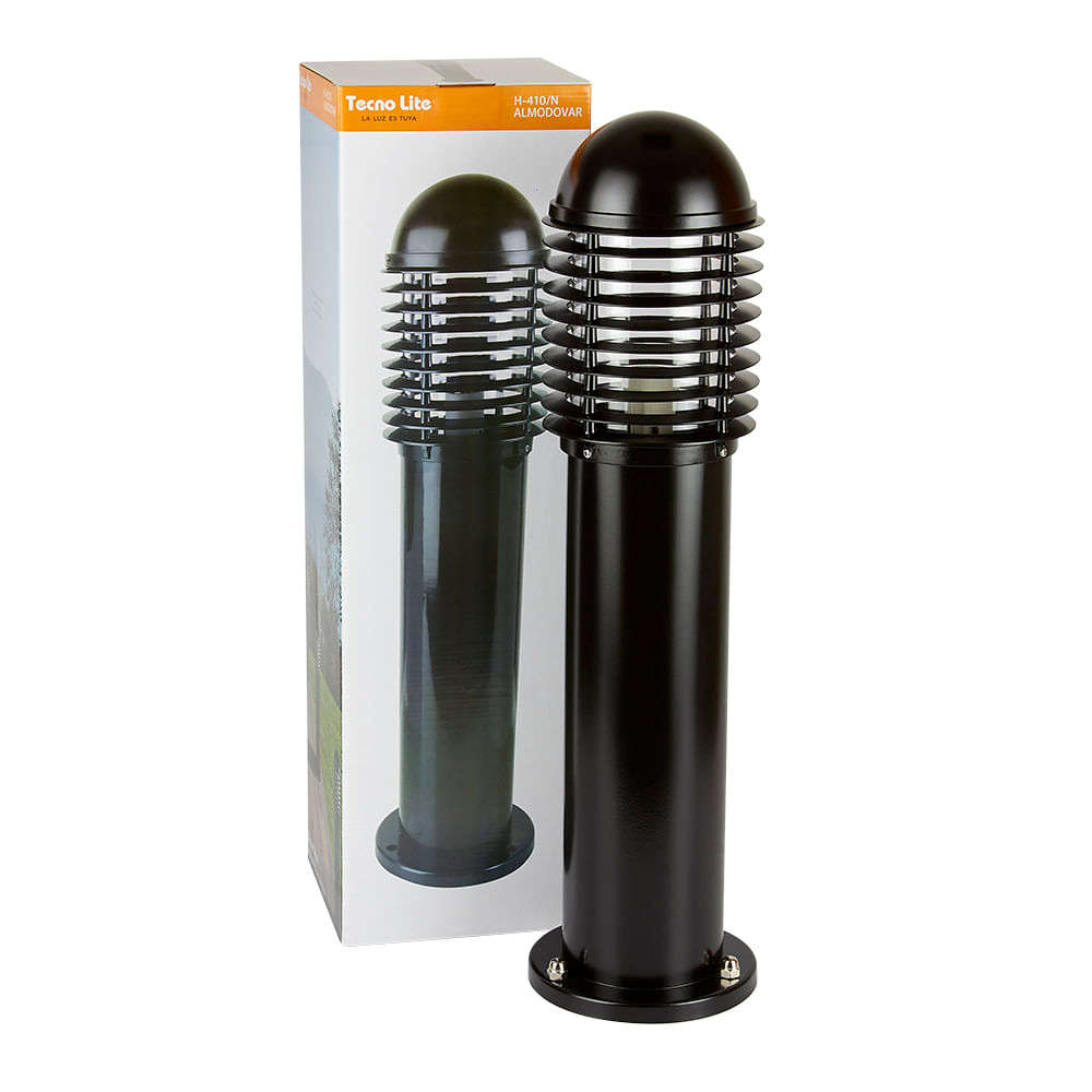 MINI POSTE ALMODOVAR TECNOLITE DE EXTERIOR PARA SOBREPONER BASE E27 NEGRO
