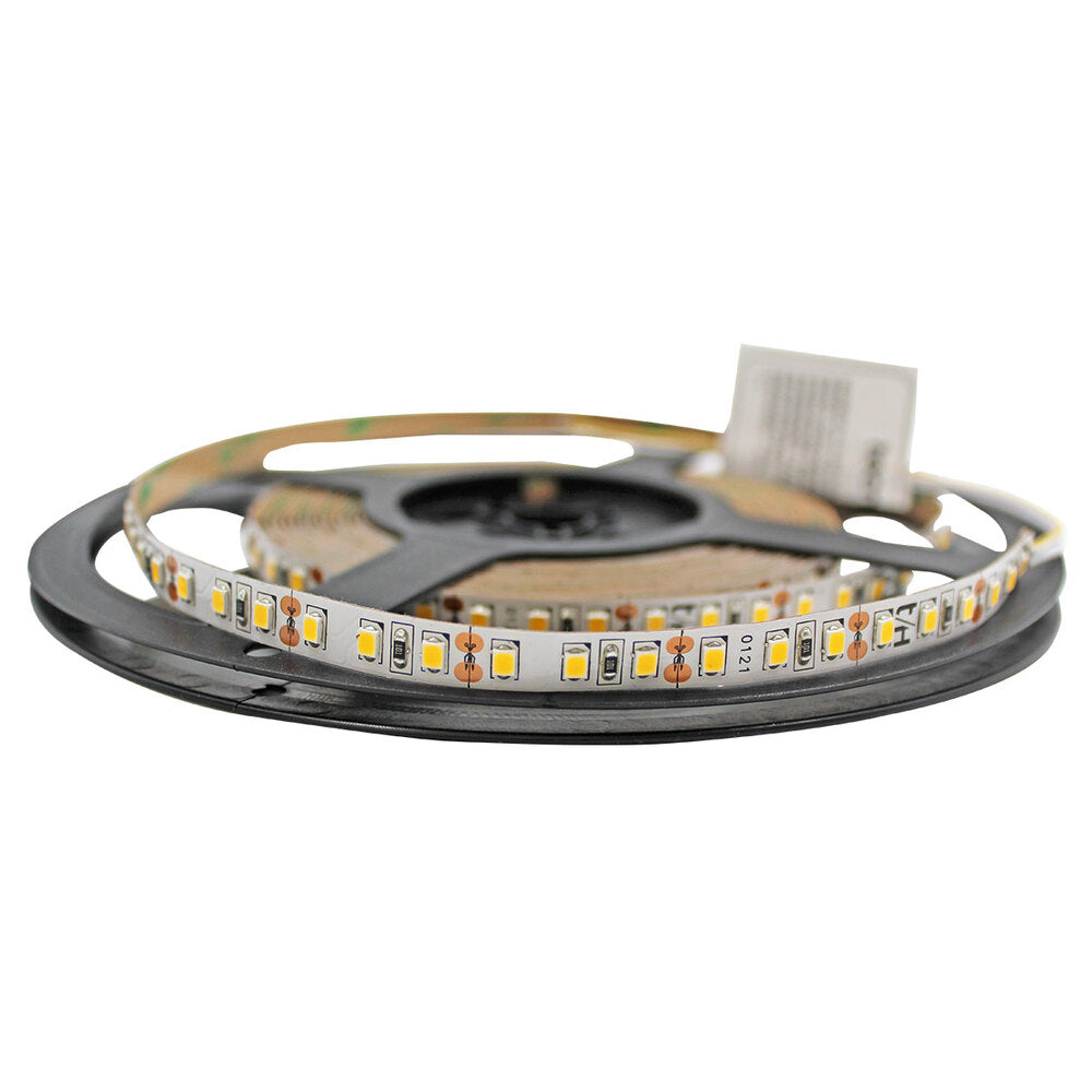 TIRA FLEXIBLE DE 120 LEDS X METRO 2835 SMD LARGO DE 5M 12V INTERIOR BLANCO CALIDO MCA TECNOLITE