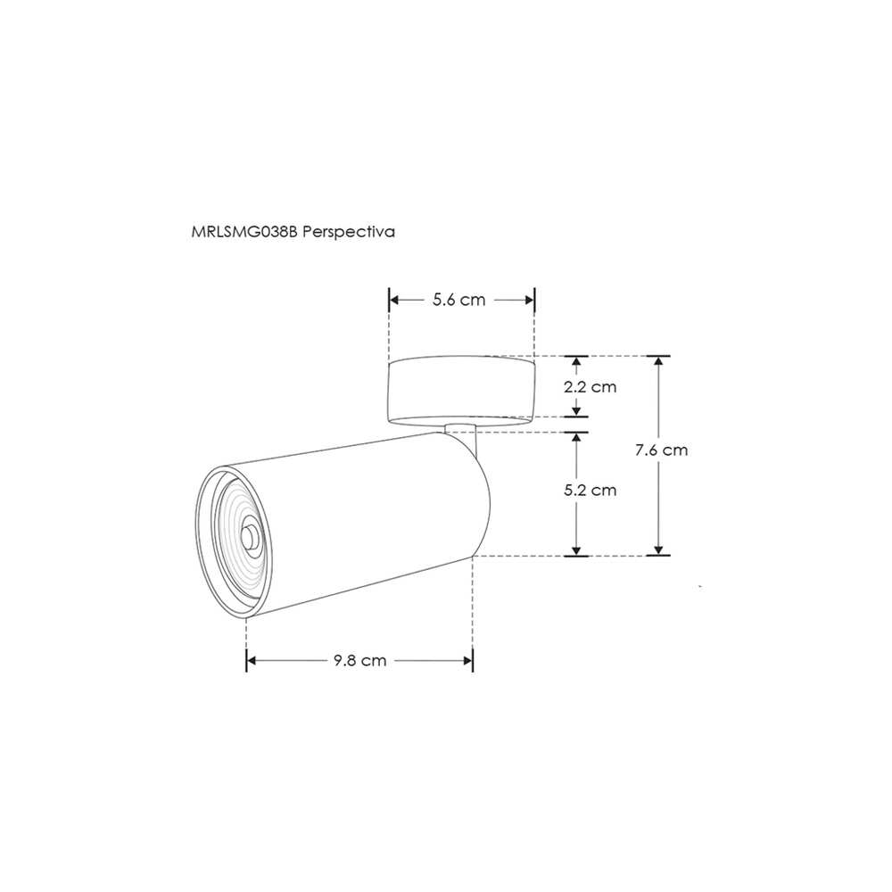 LUMINARIO P/GU10 LED REDONDA TIPO CILINDRO SOBREPONER DIRIGIBLE ALUMINIO NEGRO IP20 (S/LAMP) ILUMILEDS