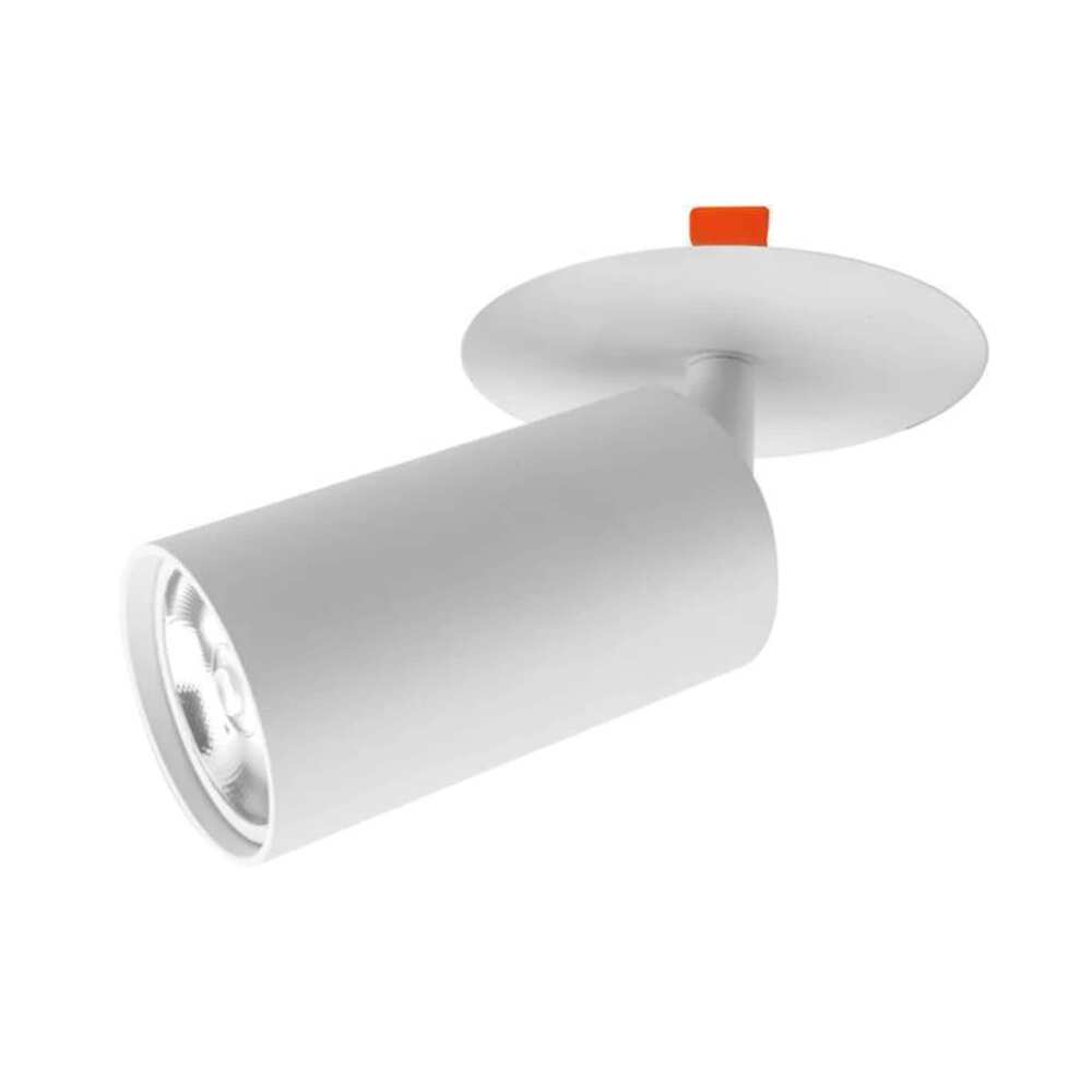 LUMINARIO P/GU10 MR16 MOD LED REDONDO TIPO CILINDRO EMPOTRAR DIRIGIBLE ALUMINIO BLANCO IP20 (S/LAMP) ILUMILEDS