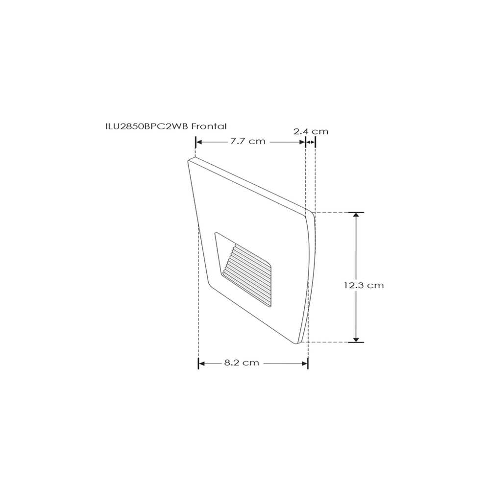 LUMINARIO DE PARED SOBREPONER RECTANGULAR LED BLANCO 2W BLANCO CALIDO 120 85-265V IP65 COMPATIBLE CON CAJA REGISTRO ILUMILEDS