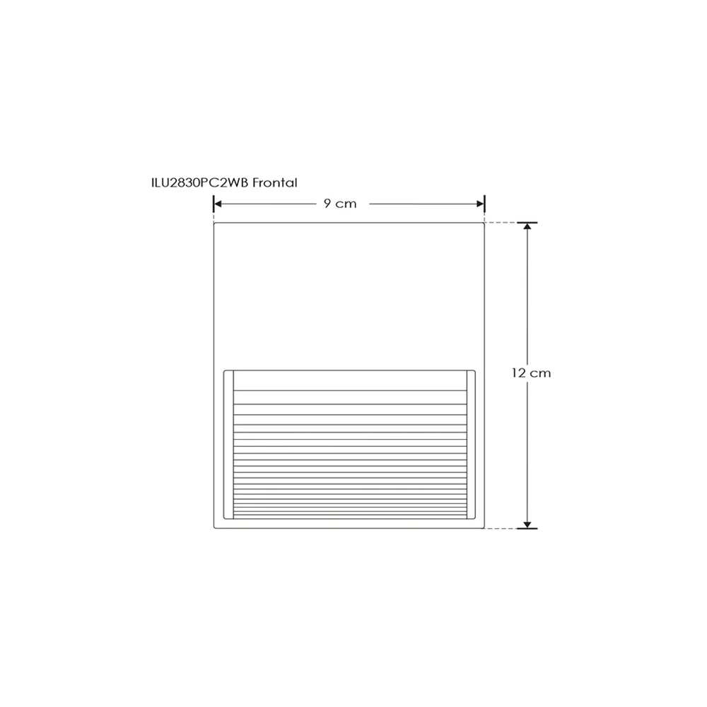 LUMINARIO DE PARED SOBREPONER RECTANGULAR LED BLANCO 2W BLANCO CALIDO 120 85-265V IP65 ILUMILEDS