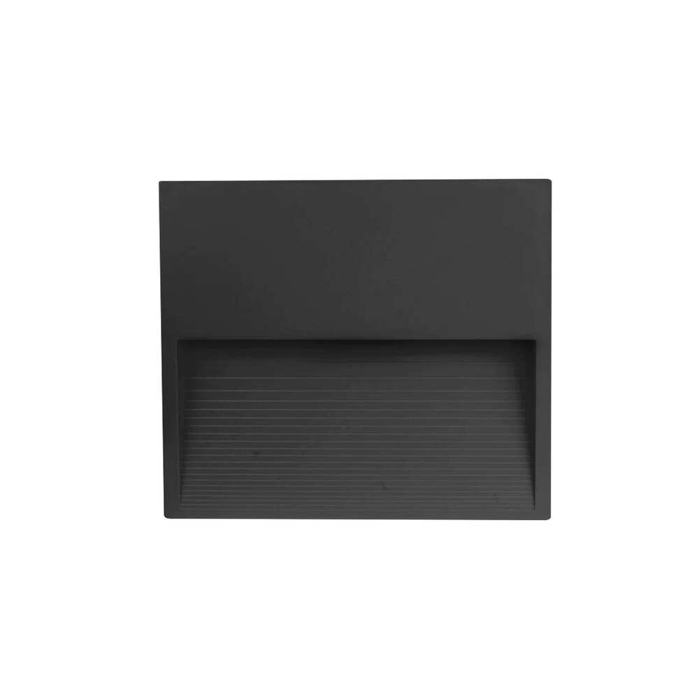 LUMINARIO DE PARED SOBREPONER RECTANGULAR LED NEGRO 3W BLANCO CALIDO 120 85-265V IP65 ILUMILEDS