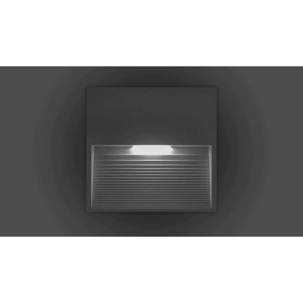 LUM DE PARED CUADRADO BLANCO 3W BLANCO CALIDO DE SOBREPONER POLICARBONATO 85-265V IP65 MCA ILUMILEDS