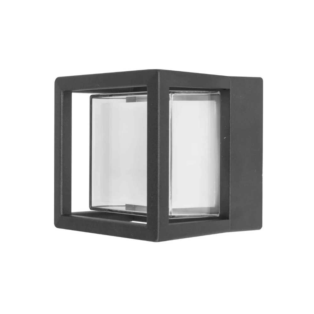 LUMINARIO DE PARED SOBREPONER CUBO LED NEGRO 6W BLANCO CALIDO LUZ DIRECTA FRONTAL 100-240V IP54 ILUMILEDS