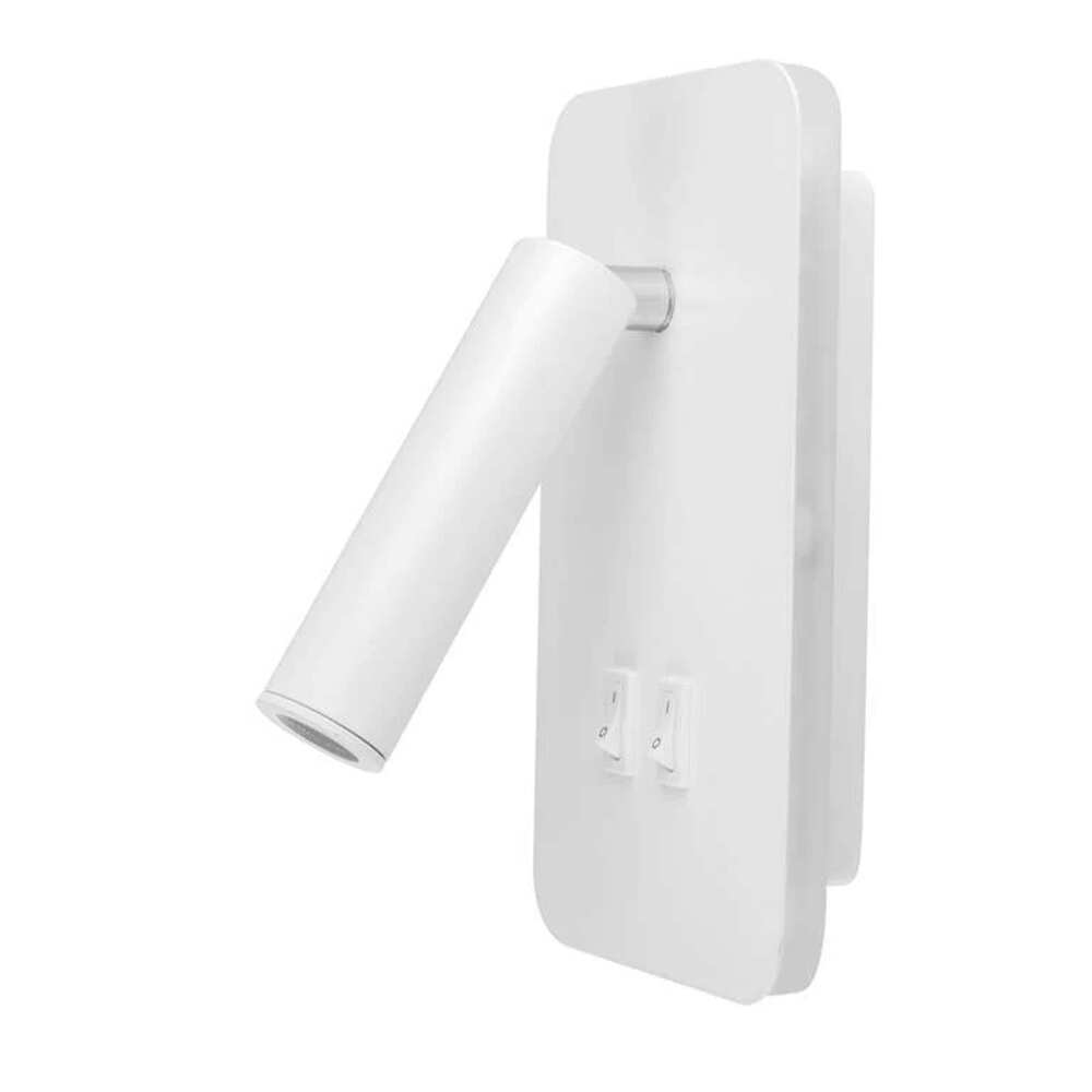 LUMINARIO DE PARED TIPO LECTURA LED BLANCO 10W BLANCO CALIDO DIRIGIBLE LUZ TRASERA Y FRONTAL 85-265V IP20 ILUMILEDS