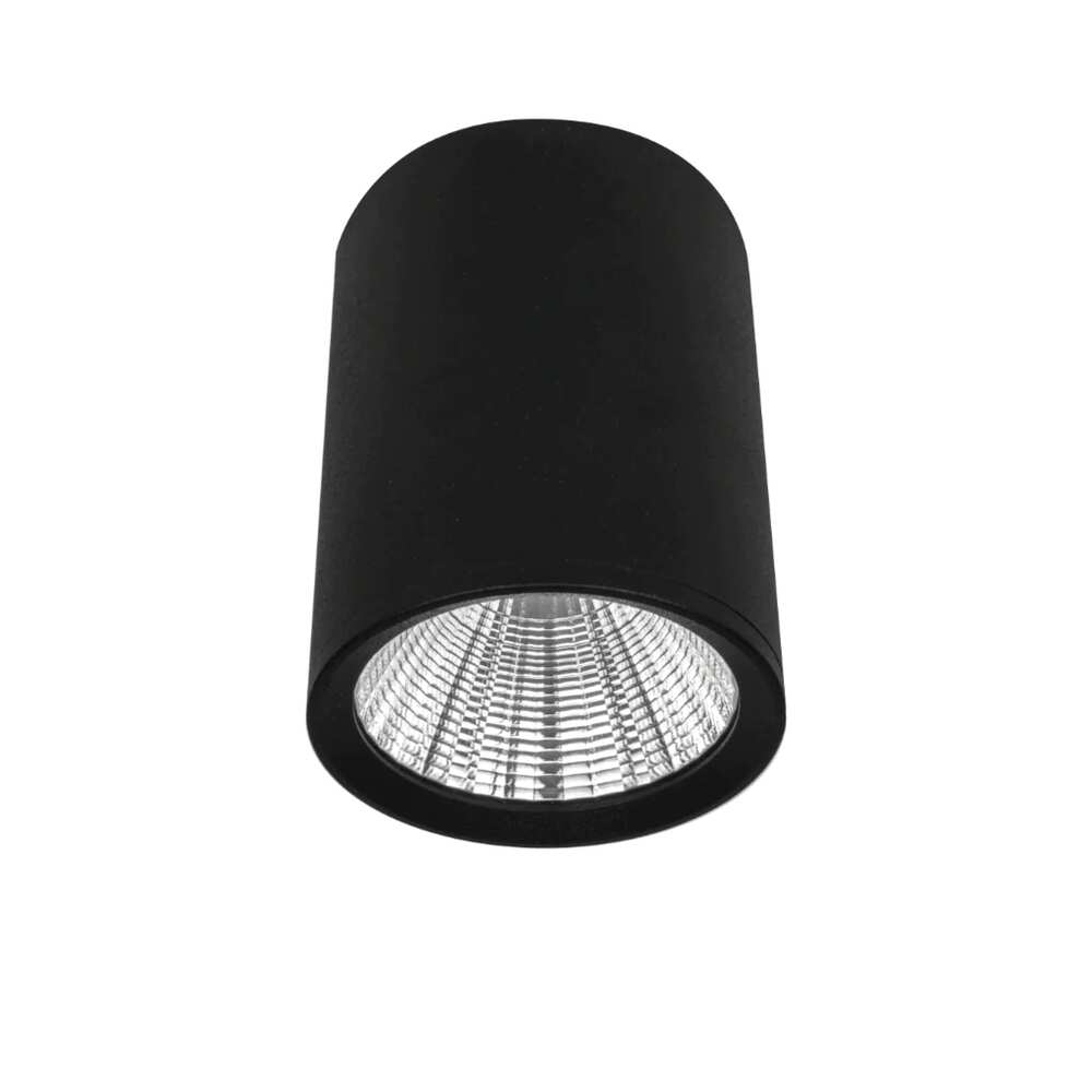 LUMINARIO DE TECHO 10CM DE LED 3500K  7 W  OPTICA 38 CILINDRO DE SOBREPONER EN TECHO  ALUMINIO ACABADO NEGRO  100-277V IP20 ILUMILEDS