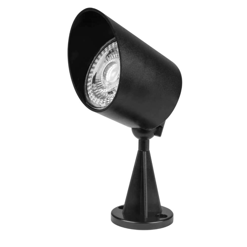 LUMINARIO DE PISO SOBREPONER LED NEGRO 5W BLANCO CALIDO 60 CON BASE FIJACION 85-265V IP65 ILUMILEDS