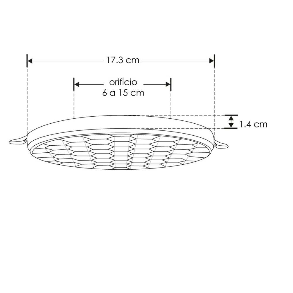 LUM TECHO EMP LED REDONDO AJUSTABLE DE 6 A 15 CM 24W 3000K IP20 ILUMILEDS***HAE2025***