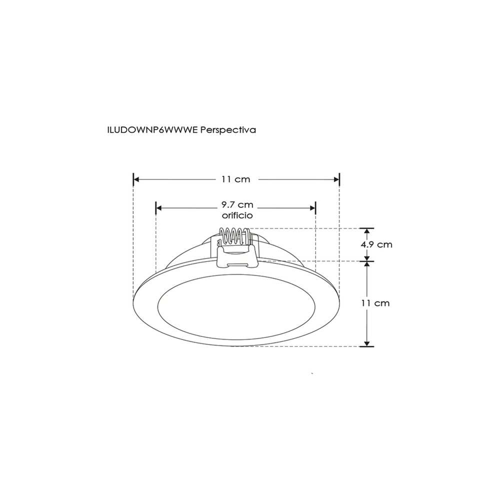 LUMINARIO TECHO LED REDONDO EMPOTRAR NEGRO 6W 120 ATENUABLE TRIAC 110-130V  IP54 ILUMILEDS