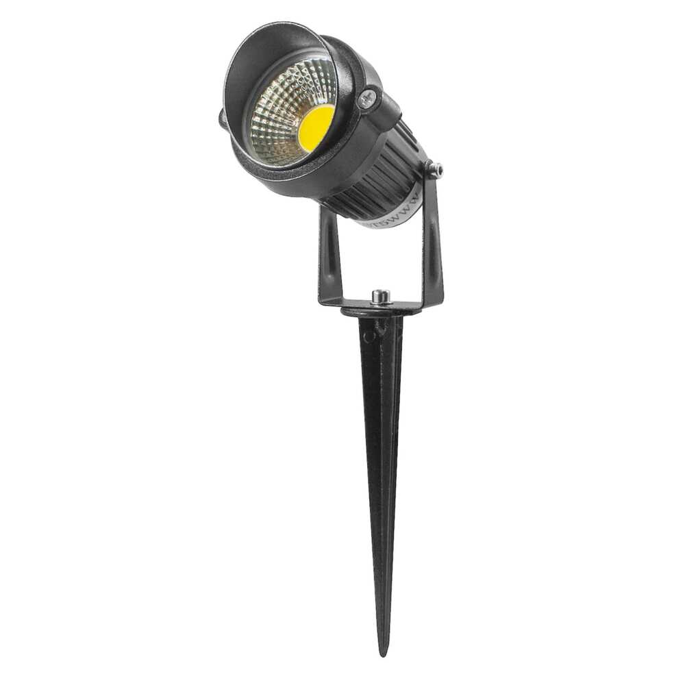 LUMINARIO DE PISO SOBREPONER LED NEGRO 5W BLANCO CALIDO 60 INCLUYE ESTACA 85-265V IP65 DE ALUMINIO ILUMILEDS