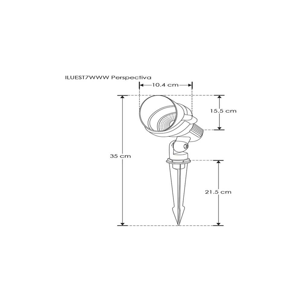 LUMINARIO DE PISO SOBREPONER LED NEGRO 7W BLANCO CALIDO 30 INCLUYE ESTACA 85-265V IP65 ILUMILEDS