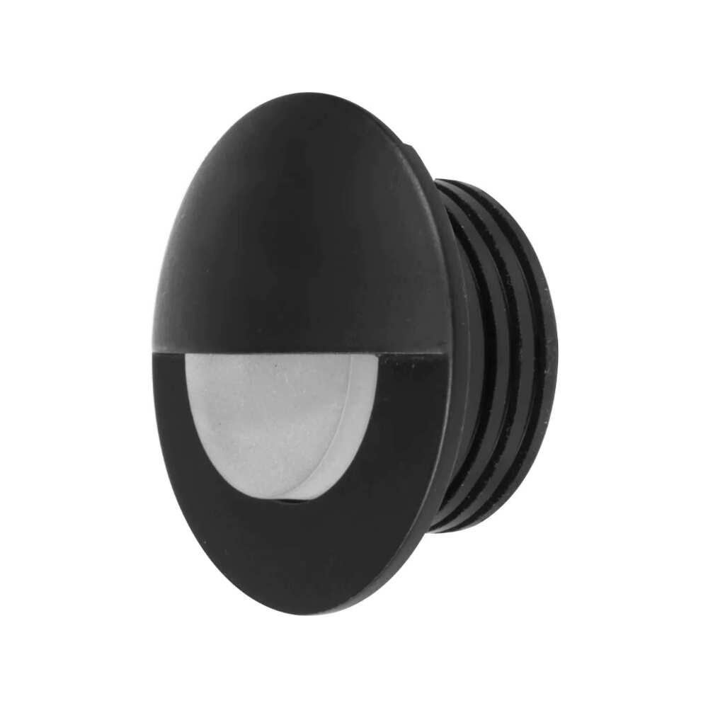 LUMINARIO DE PARED EMPOTRAR REDONDO NEGRO LED 1W BLANCO CALIDO ATT 120 100-265V IP20 ILUMILEDS