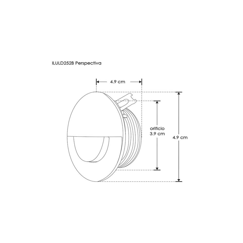 LUMINARIO DE PARED EMPOTRAR REDONDO NEGRO LED 1W BLANCO CALIDO ATT 120 100-265V IP20 ILUMILEDS