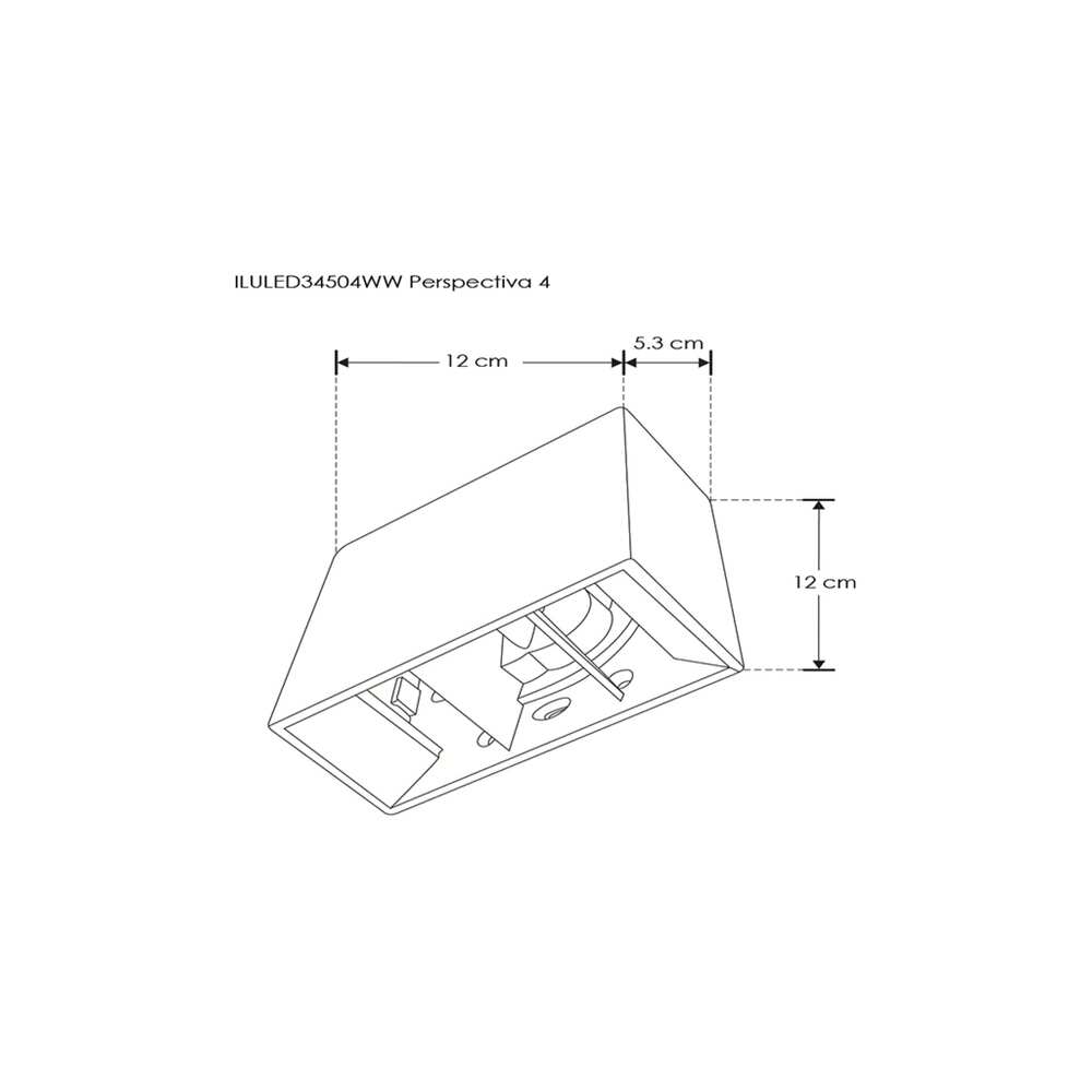 LUMINARIO DE PARED SOBREPONER RECTANGULAR NEGRO CON 2 LEDS 4W BLANCO CALIDO 85-265V IP65 ILUMILEDS