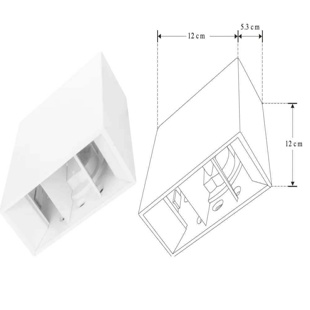 LUMINARIO DE PARED SOBREPONER RECTANGULAR BLANCO CON 2 LEDS 4W BLANCO CALIDO 85-265V IP65 ILUMILEDS
