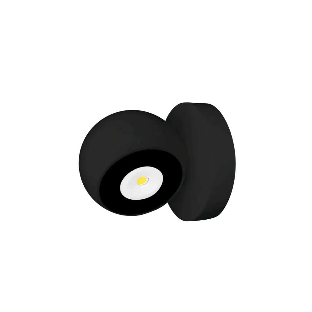 LUMINARIO DE PARED SOBREPONER DIRIGIBLE LED NEGRO 6W BLANCO CALIDO 2 SALIDAS LUZ DIRECTA 85-265V IP54 ILUMILEDS