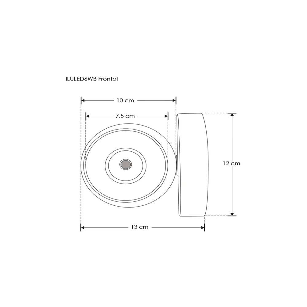 LUMINARIO DE PARED SOBREPONER DIRIGIBLE LED NEGRO 6W BLANCO CALIDO 2 SALIDAS LUZ DIRECTA 85-265V IP54 ILUMILEDS