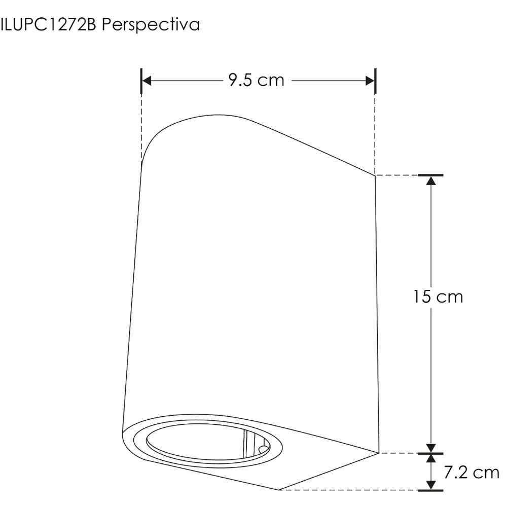 LUM P/2 LAMP GU10 (10W MAX) CILINDRICO BLANCO (NO INCLUYE LAMPARA) IP54 ILUMILEDS