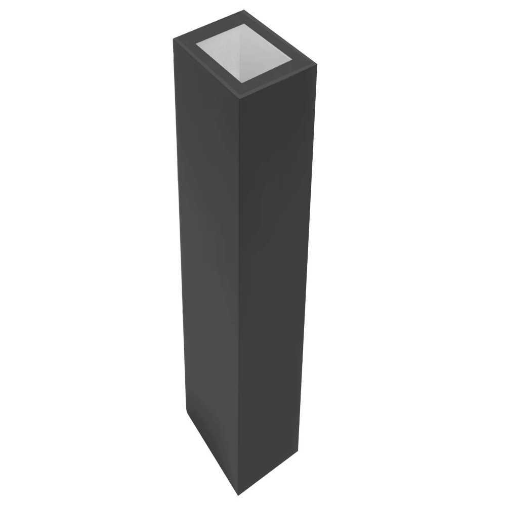 LUMINARIO PARED LED BLANCO CALIDO 5W RECTANGULAR 2 SALIDAS LUZ SOBREPONER NEGRO 85-265VCA IP65