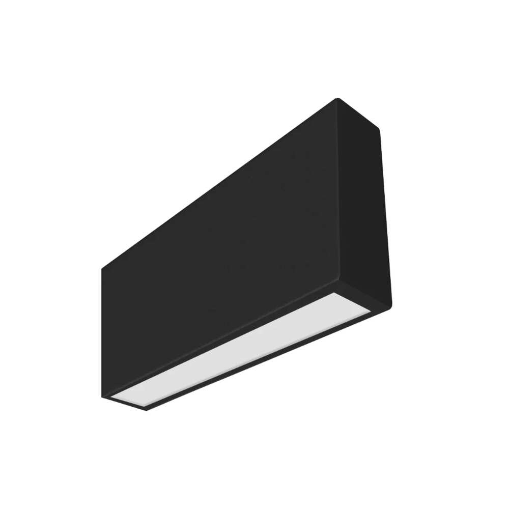 LUMINARIO PARED LED BLANCO CALIDO 8W RECTANGULAR SOBREPONER SALIDAS SUPERIOR E INFERIOR NEGRO 85-265 VCA IP65
