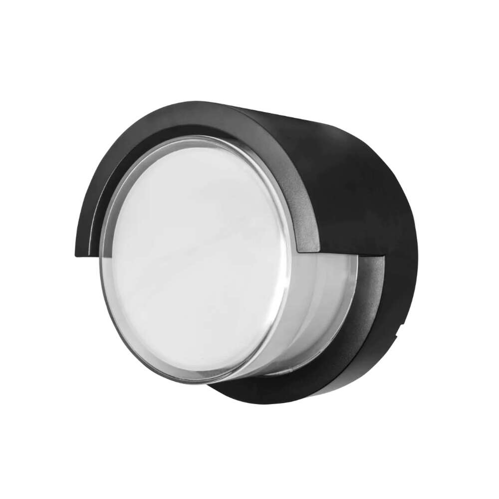 LUMINARIO PARED LED BLANCO CALIDO 7W CILINDRO SALIDA LUZ DIRECTA FRONTAL SOBREPONER NEGRO 100-240VCA IP54