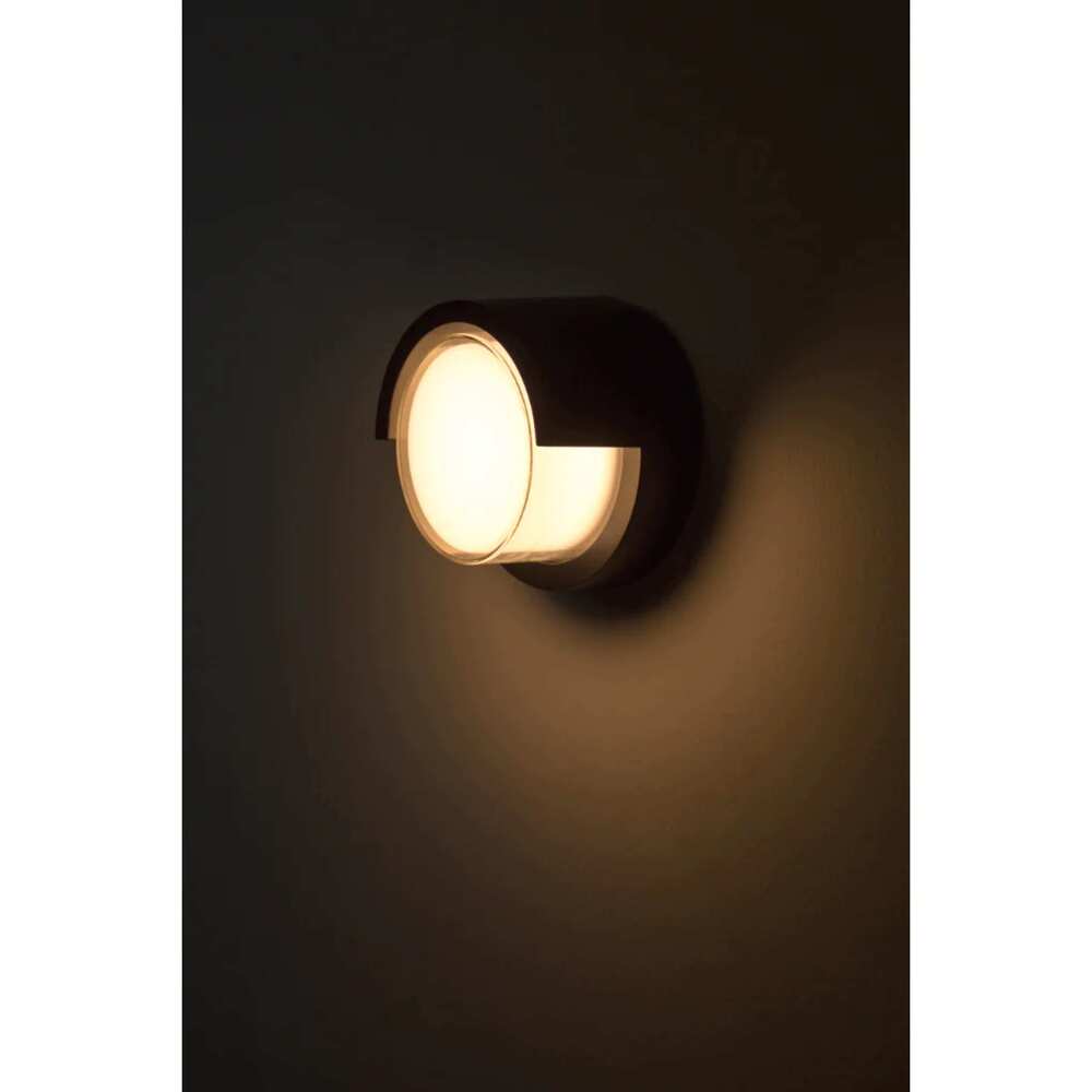 LUMINARIO PARED LED BLANCO CALIDO 7W CILINDRO SALIDA LUZ DIRECTA FRONTAL SOBREPONER NEGRO 100-240VCA IP54