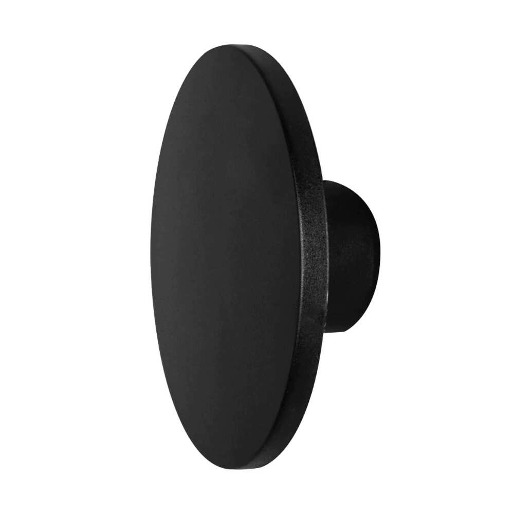 LUMINARIO PARED LED BLANCO CALIDO 12W REDONDO SOBREPONER NEGRO 100-240VCA IP65