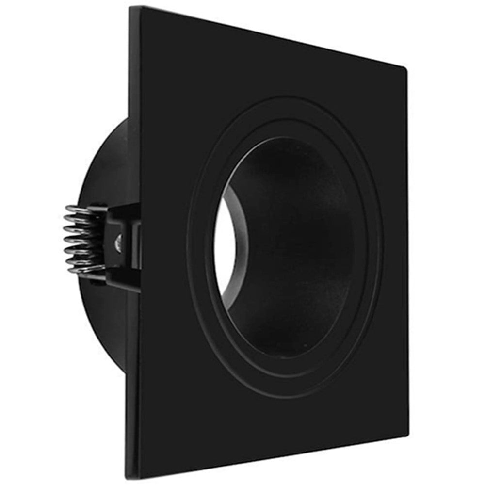 DIFUSOR PARA LAMPARA TIPO DICROICA MR16 GU10 O MODULO DE LED CUADRADO DIRIGIBLE POLICARBONATO NEGRO INCLUYE CONECTOR MR16 ILUMILEDS