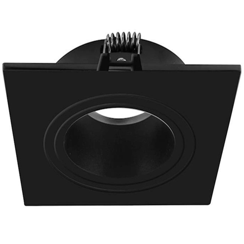 DIFUSOR PARA LAMPARA TIPO DICROICA MR16 GU10 O MODULO DE LED CUADRADO DIRIGIBLE POLICARBONATO NEGRO INCLUYE CONECTOR MR16 ILUMILEDS