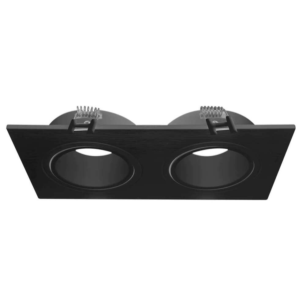 DIFUSOR PARA LAMPARA TIPO MR16/GU10/MOD LED 2 CABEZALES RECTANGULAR DIRIGIBLE NEGRO CON CONECTOR MR16