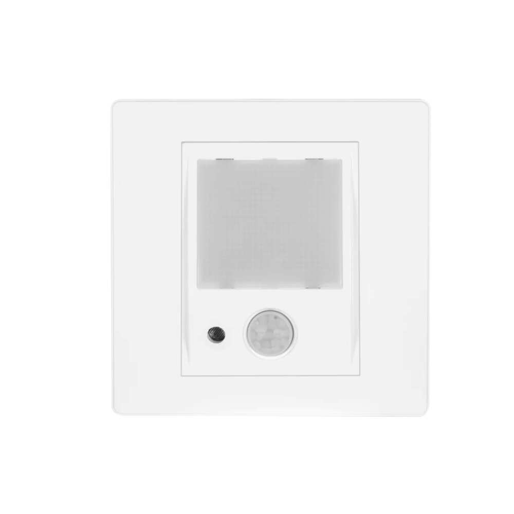 LUMINARIO PARED LED CON SENSOR BLANCO CALIDO 1W SALIDA LUZ DIRECTA INFERIOR SOBREPONER BLANCO 85-265VCA IP54