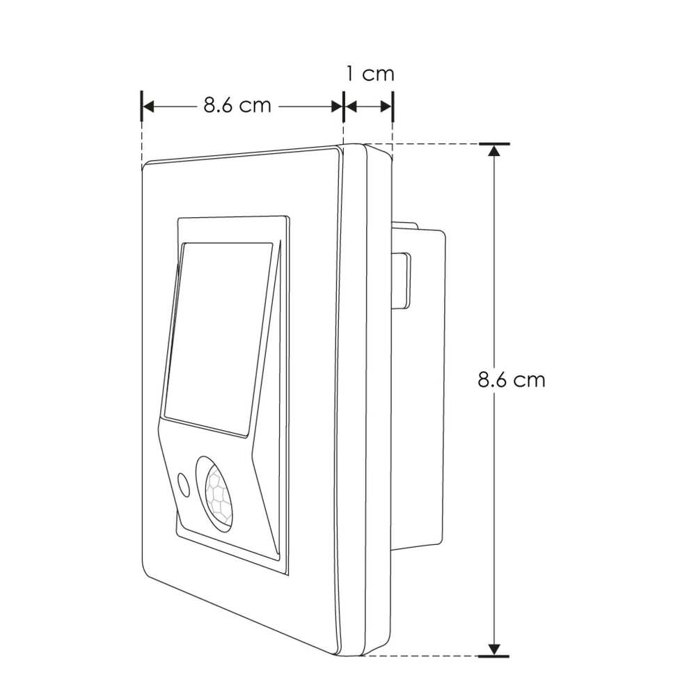 LUMINARIO PARED LED CON SENSOR BLANCO CALIDO 1W SALIDA LUZ DIRECTA INFERIOR SOBREPONER BLANCO 85-265VCA IP54